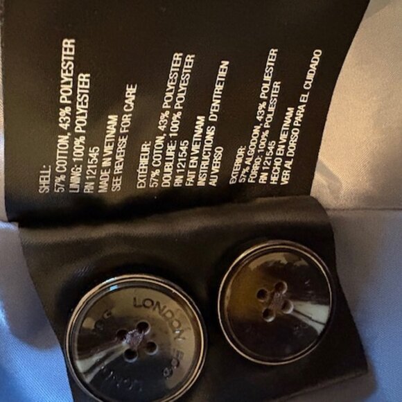 London Fog trench car coat with tie and detachable hood - Picture 3 of 7